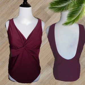 BURGUNDY ONE PIECE SWIMSUIT